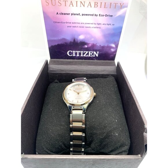 Citizen Women\'s Watch FE2106-54A Eco Drive Diamond Accent Dial Two Tone Steel main image 12